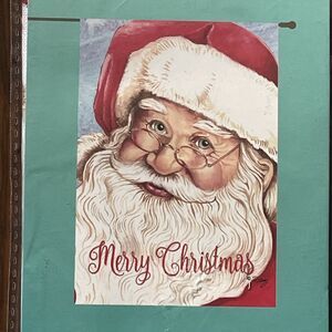Santa Merry Christmas NEW Rain or Shine  2 Sided Large 28 x 40